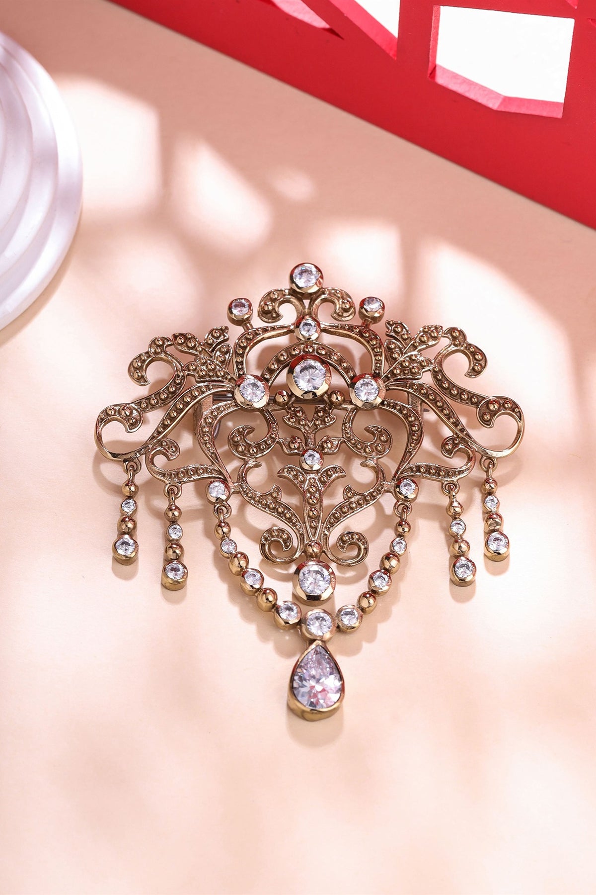Gold Brass Brooch
