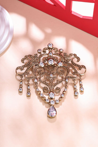 Gold Brass Brooch