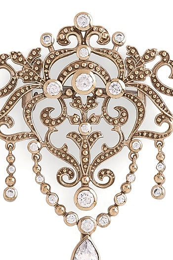 Gold Brass Brooch