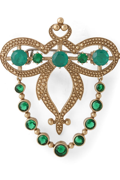 Gold Brass Brooch