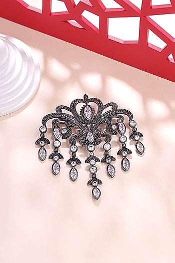 Grey Brass Brooch