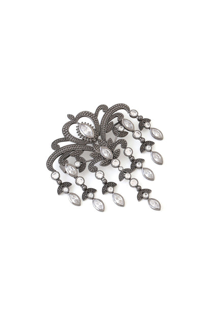 Grey Brass Brooch