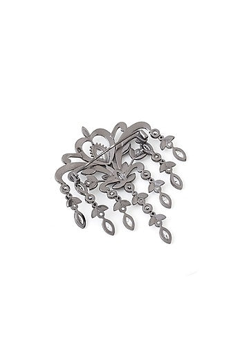 Grey Brass Brooch