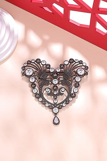 Grey Brass Brooch