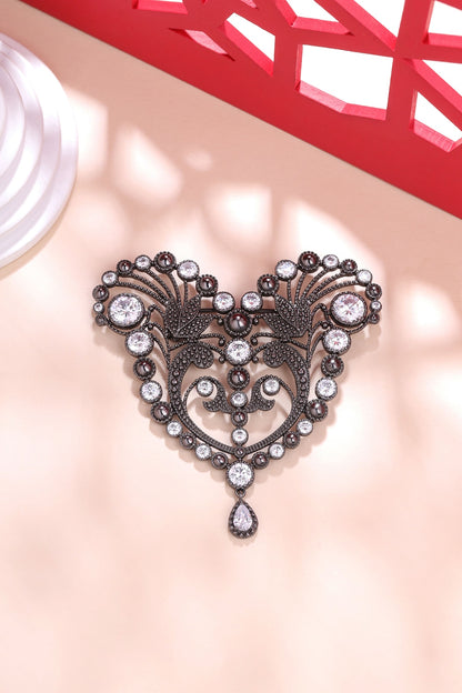 Grey Brass Brooch