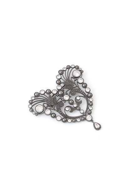 Grey Brass Brooch