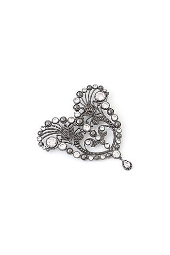 Grey Brass Brooch