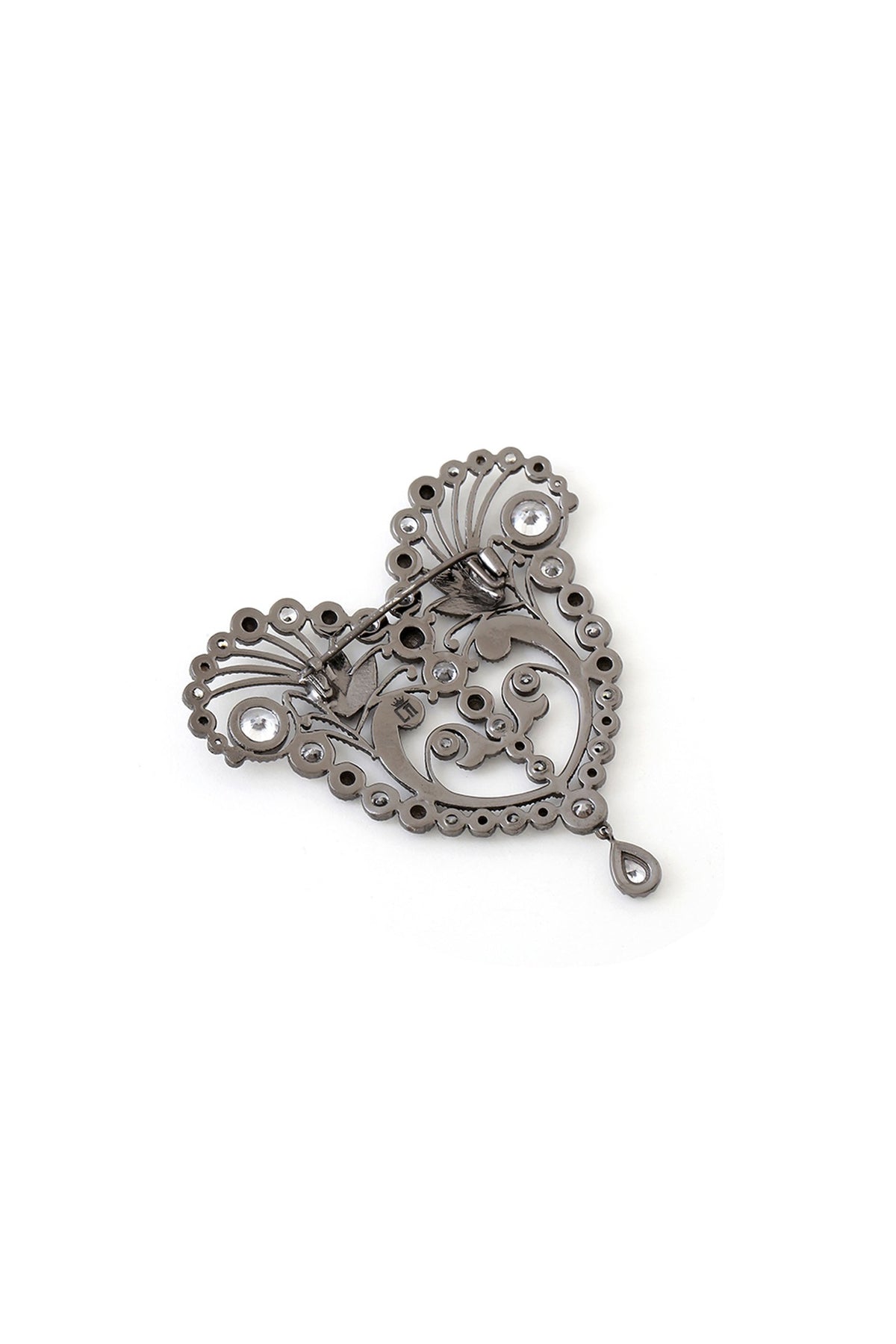 Grey Brass Brooch