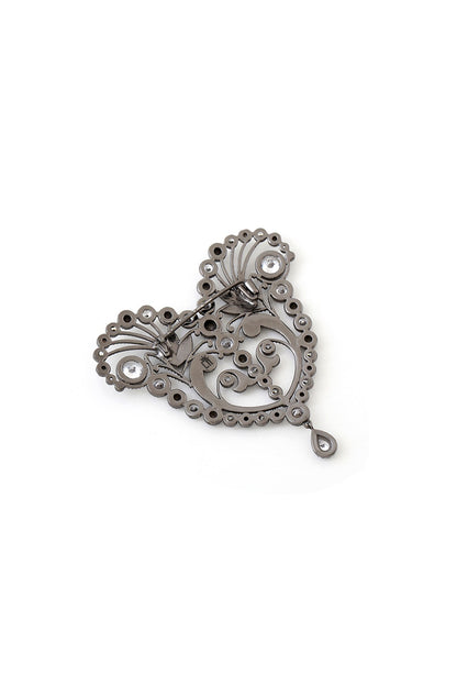 Grey Brass Brooch