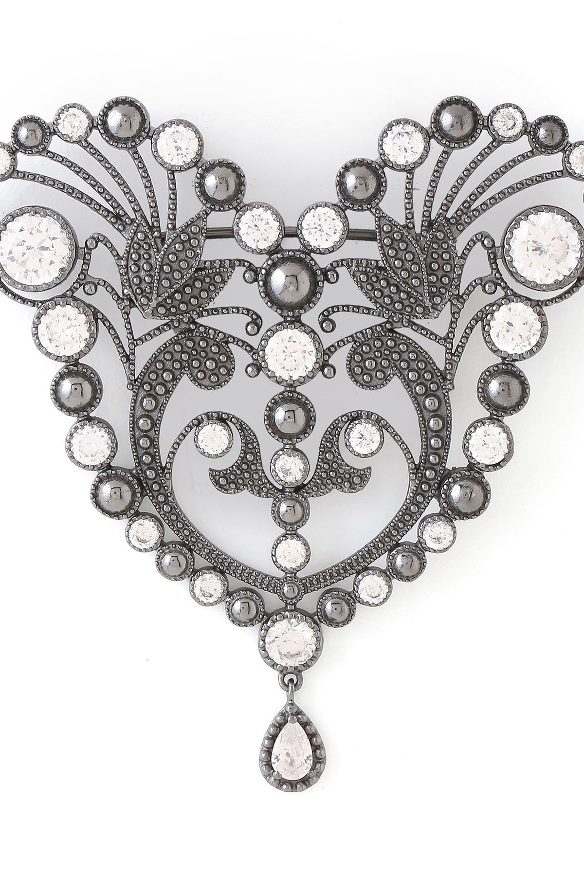 Grey Brass Brooch