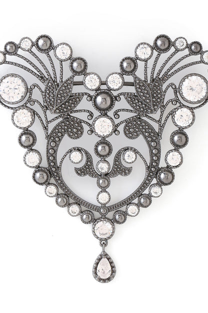 Grey Brass Brooch