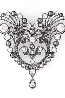 Grey Brass Brooch