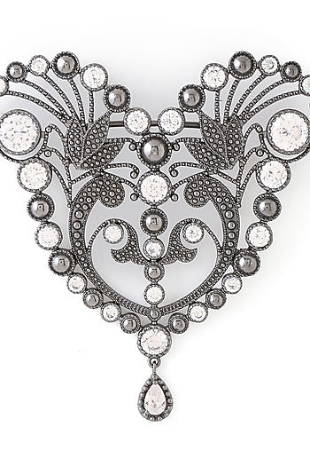Grey Brass Brooch