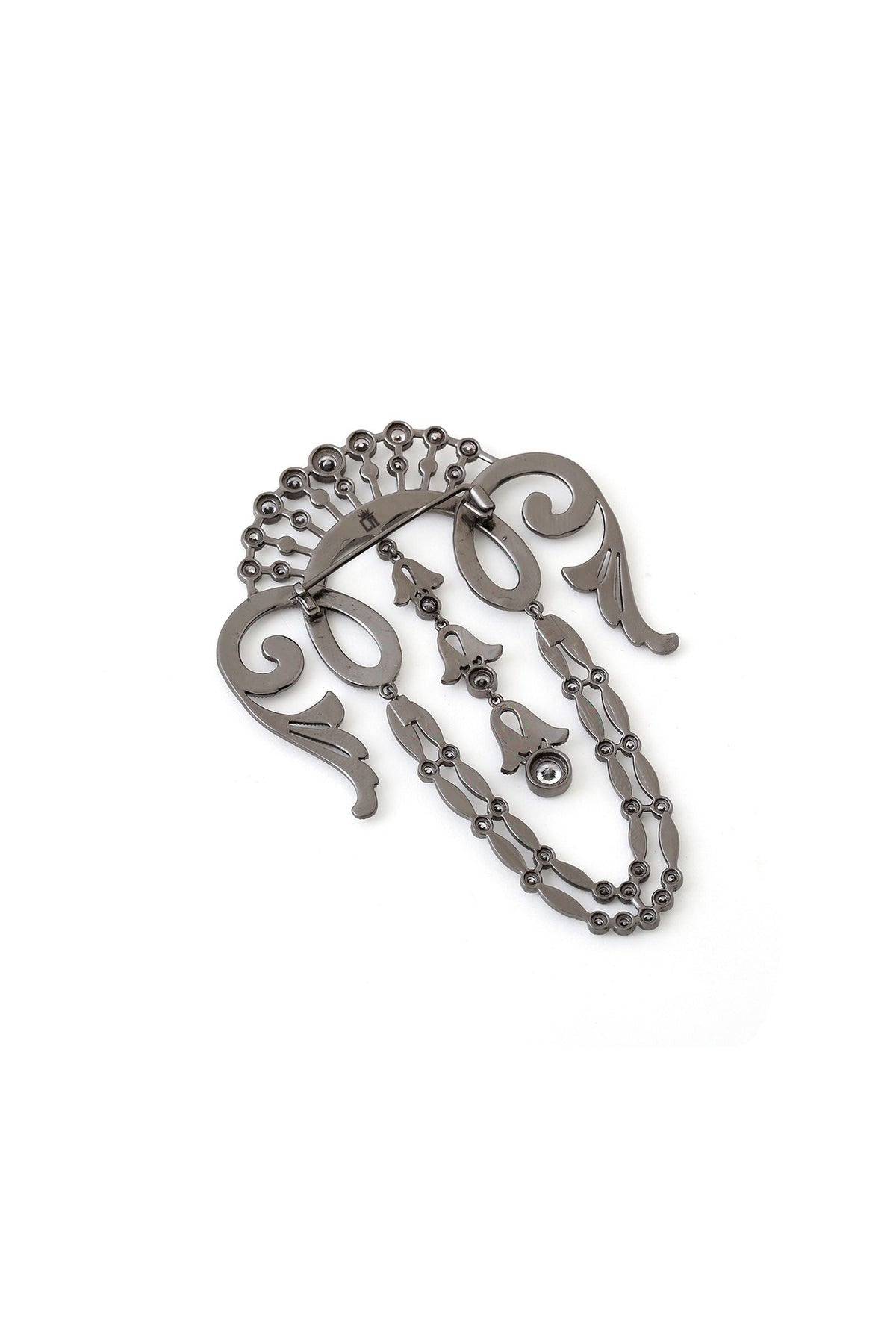 Grey Brass Brooch