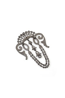 Grey Brass Brooch