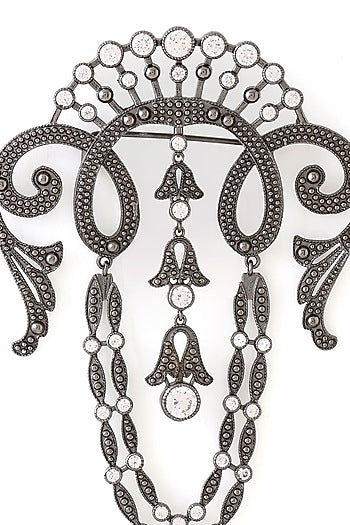 Grey Brass Brooch