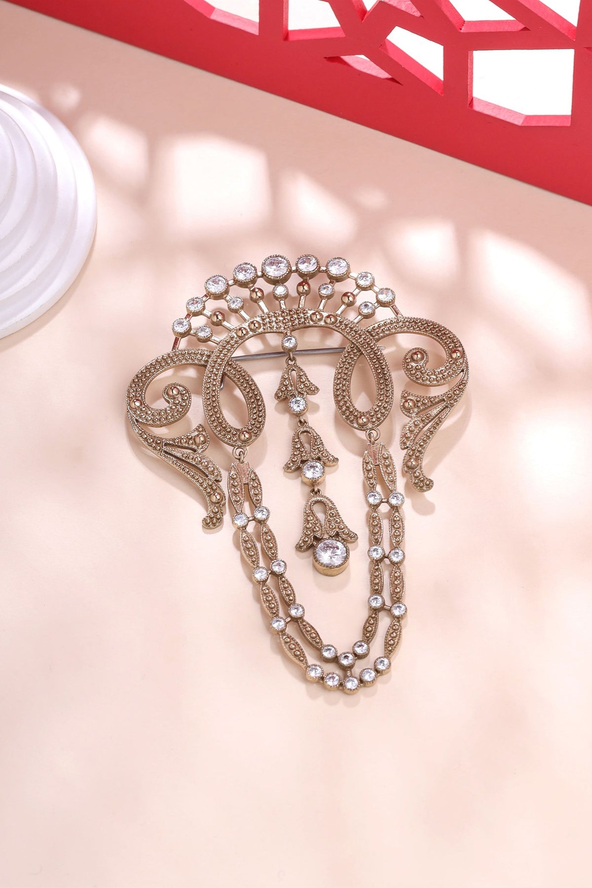 Gold Brass Brooch