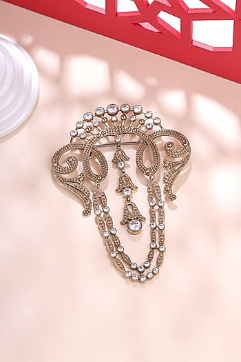 Gold Brass Brooch