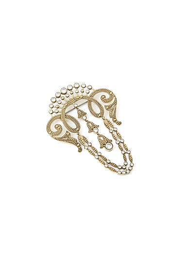 Gold Brass Brooch
