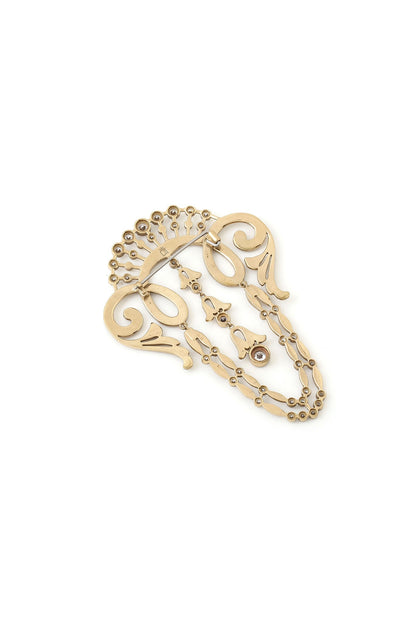 Gold Brass Brooch