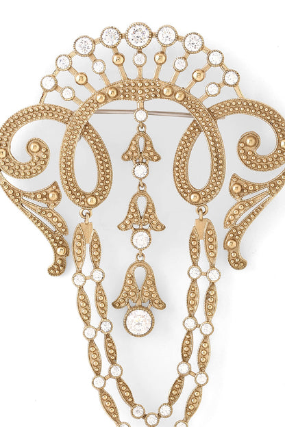 Gold Brass Brooch