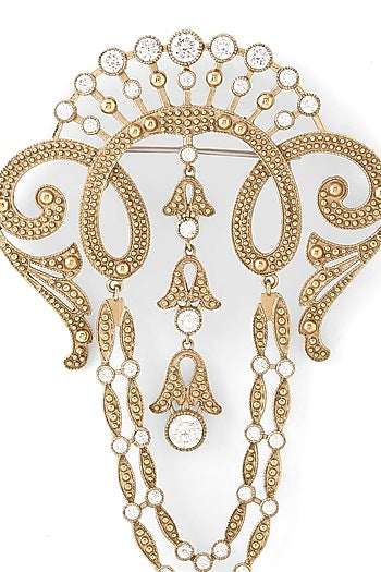 Gold Brass Brooch