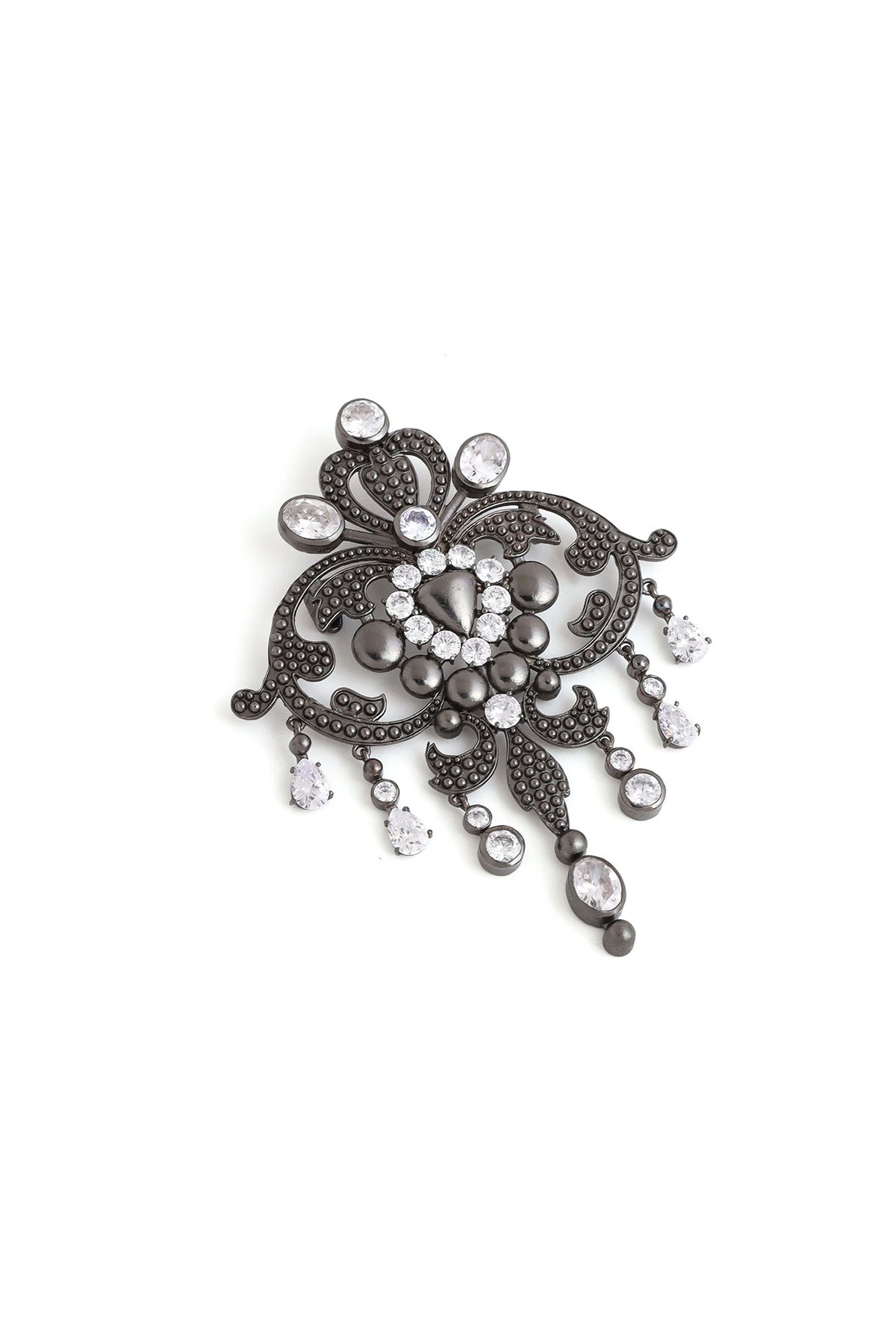 Grey Brass Brooch