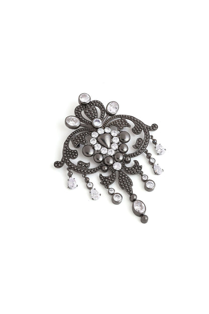Grey Brass Brooch