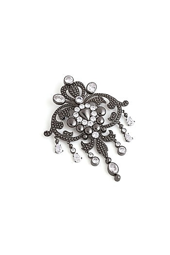 Grey Brass Brooch