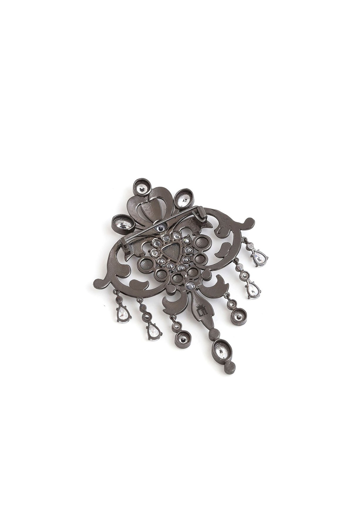Grey Brass Brooch