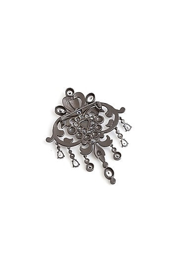 Grey Brass Brooch