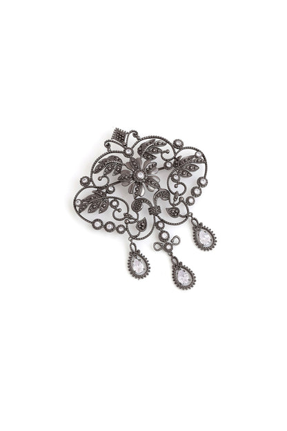 Grey Brass Brooch