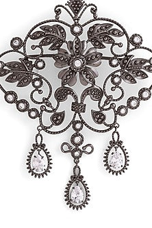 Grey Brass Brooch
