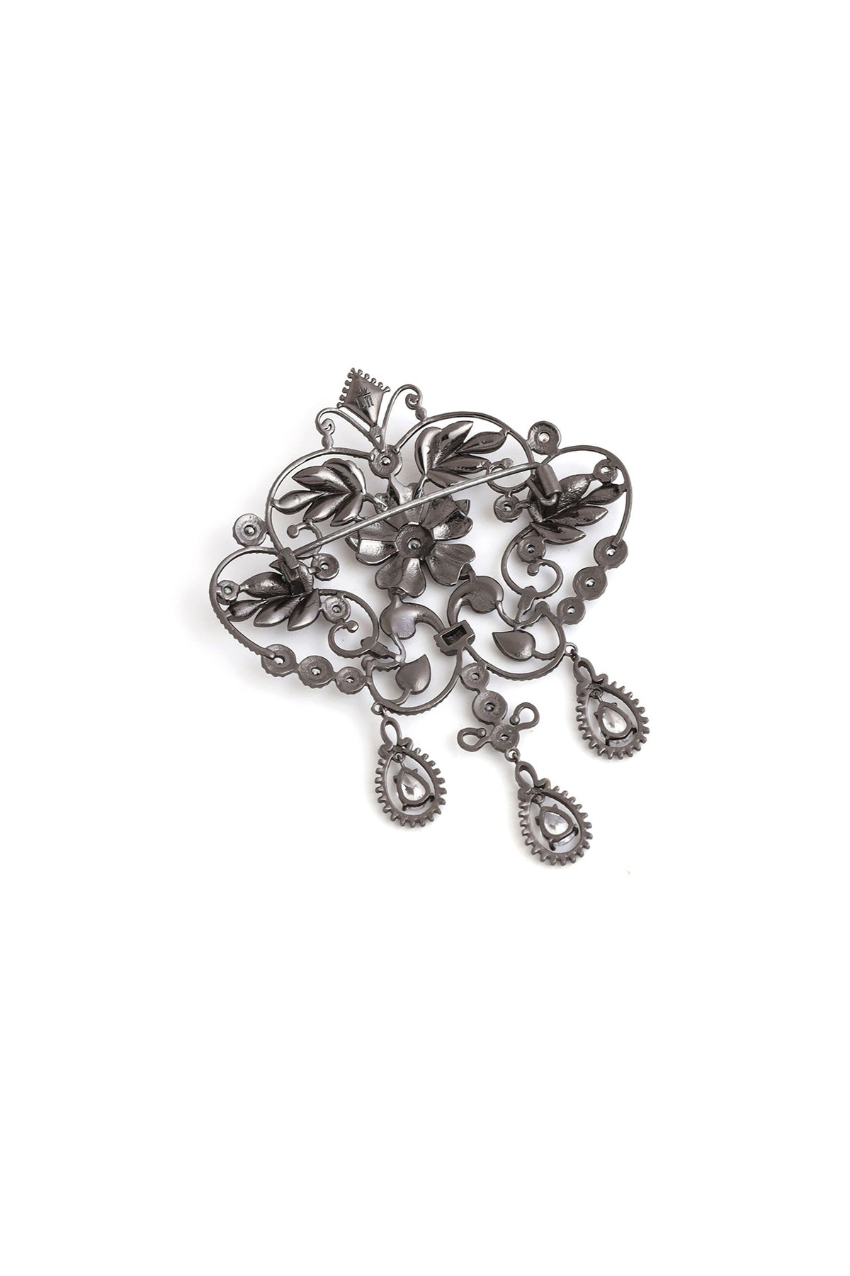 Grey Brass Brooch