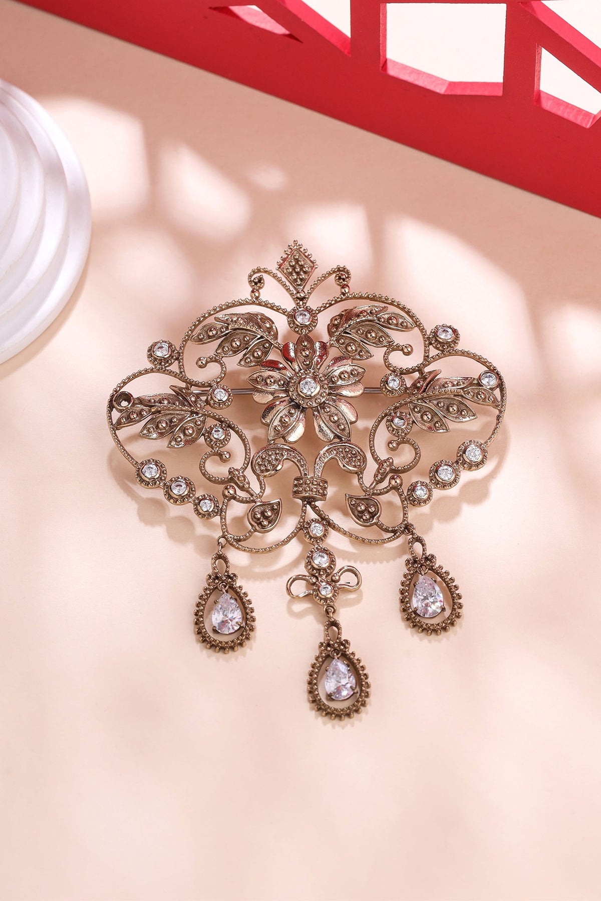 Gold Brass Brooch