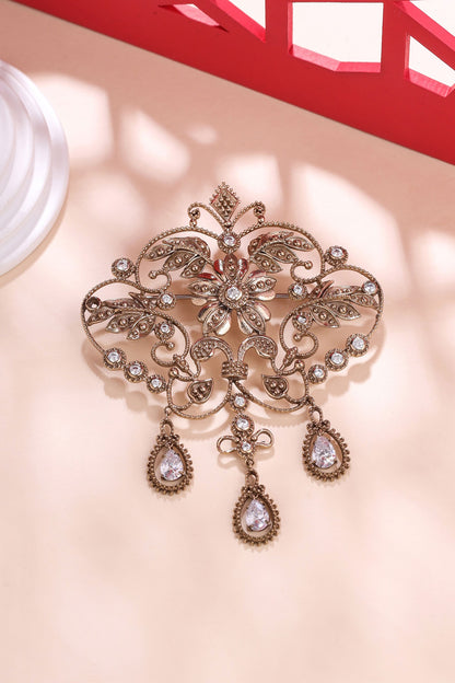 Gold Brass Brooch