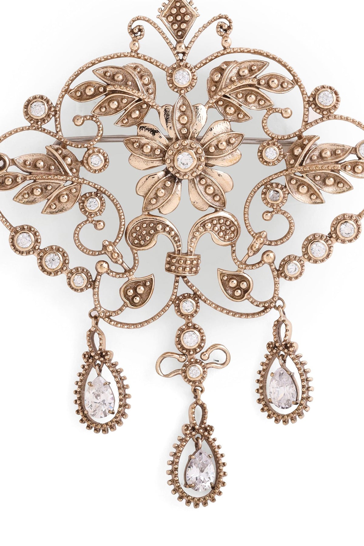 Gold Brass Brooch