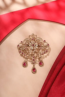 Gold Brass Brooch