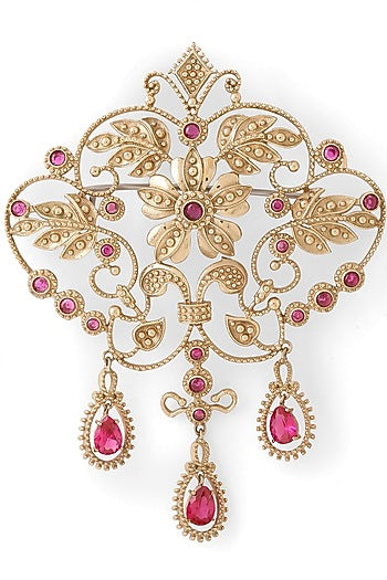 Gold Brass Brooch