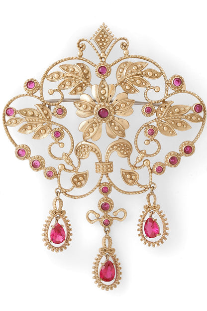 Gold Brass Brooch