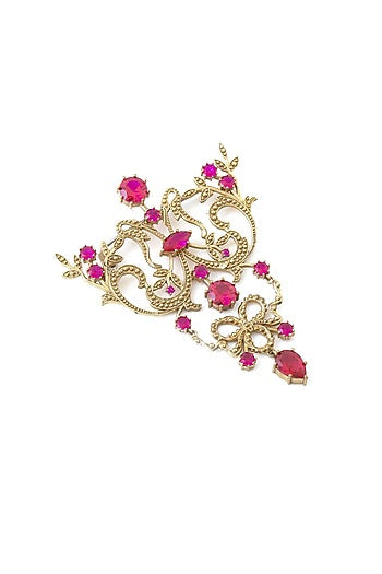 Gold Brass Brooch
