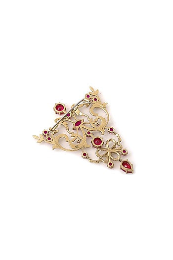 Gold Brass Brooch