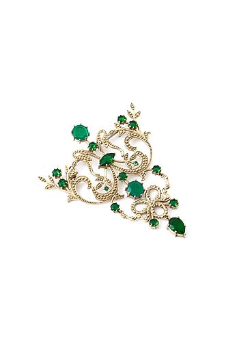 Gold Brass Brooch