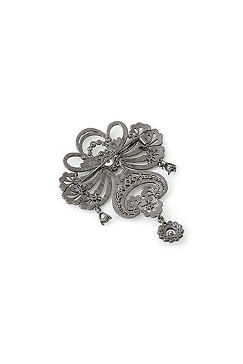 Grey Brass Brooch