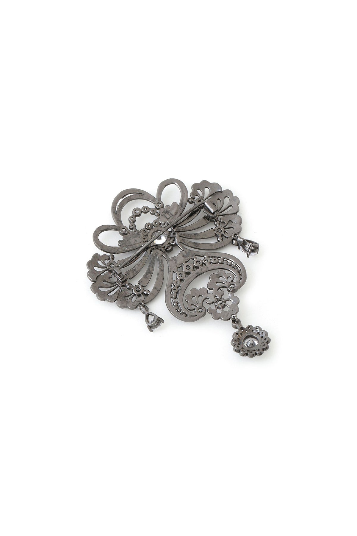 Grey Brass Brooch