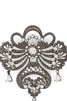 Grey Brass Brooch