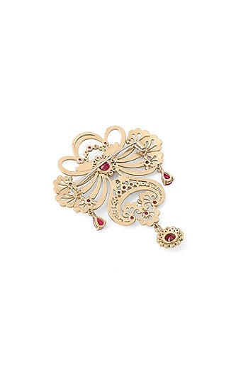 Gold Brass Brooch
