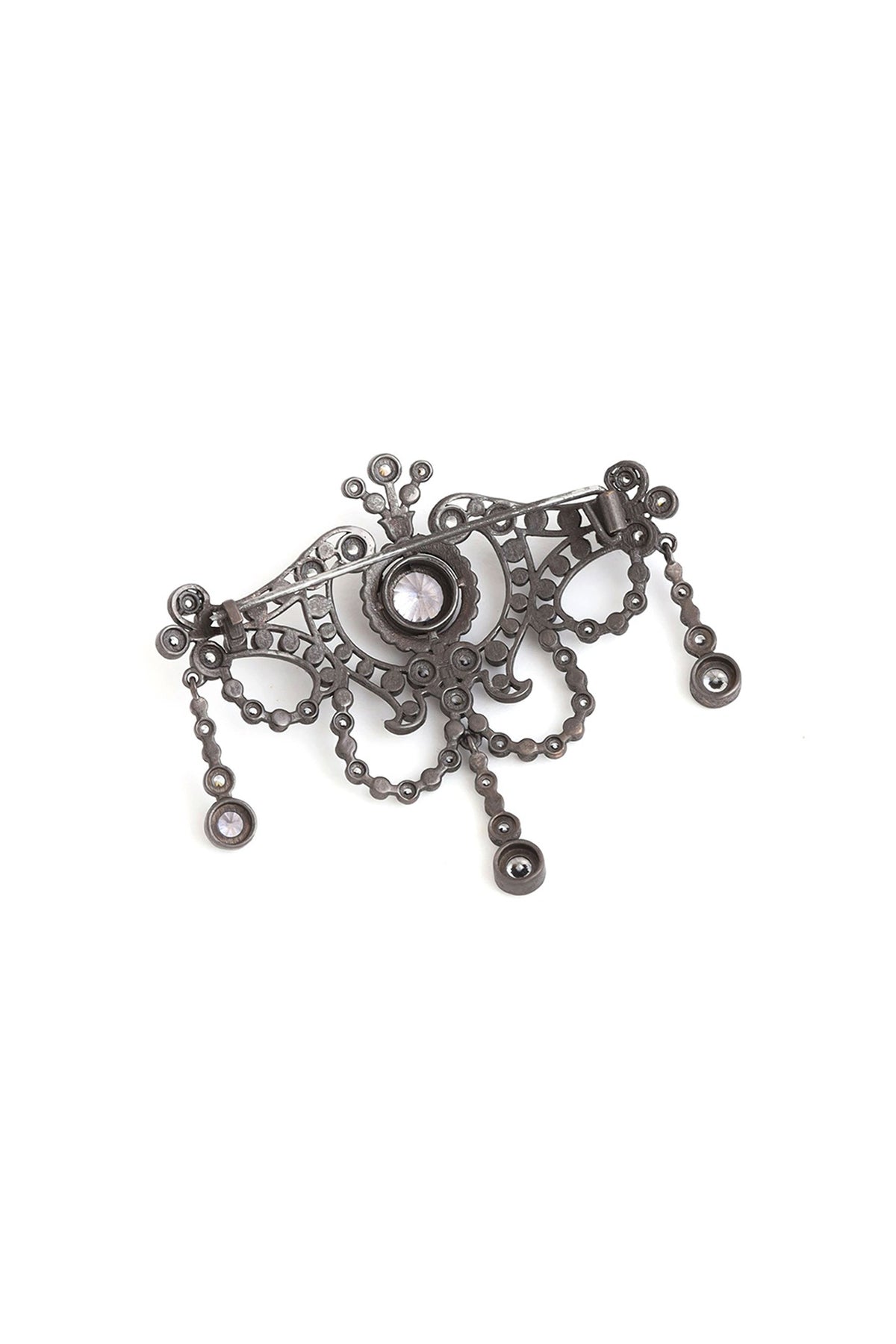 Grey Brass Brooch