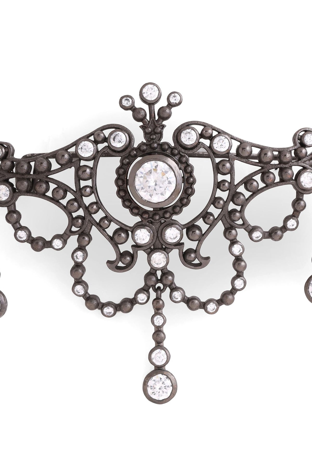 Grey Brass Brooch