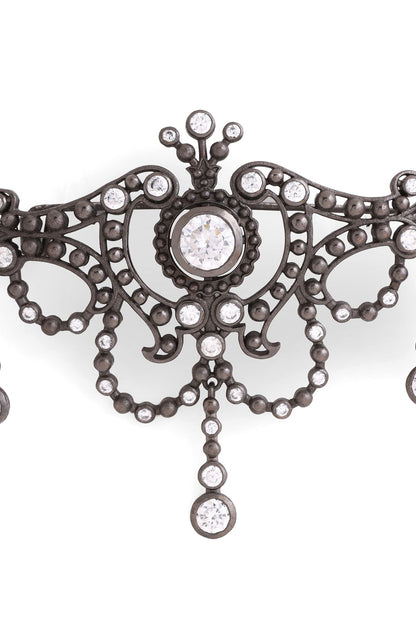Grey Brass Brooch